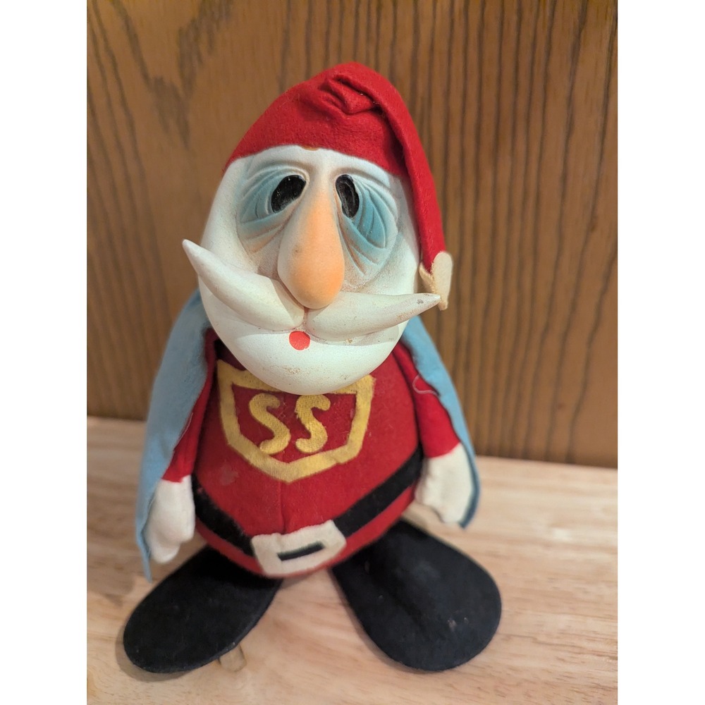 Vintage 1960s Kamar "Super Santa" Rubber Face Retro Christmas Decor Collectible